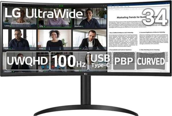 LG 34" Ultrawıde 34Wr55Qc-B 5Ms 100Hz Wqhd Curved Monitör - Image 1