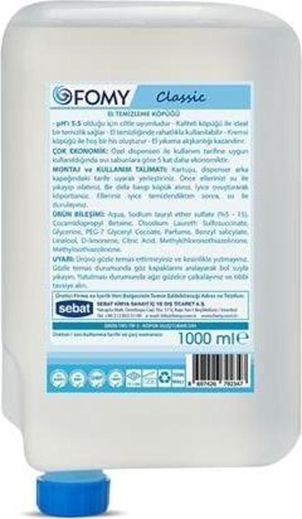 FOMY Classic Ferahlatıcı Derinlemesine Temizlik Kremsi Cilt Temizleme Köpüğü Kartuşu 6 x 1000 ml - Image 1