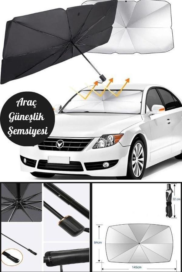 Güneşlik Gölgelik Ön Cam Şemsiyesi Oto Araç İçi Tüm Binek Araçlar İçin Güneşlik Perde  - Image 1