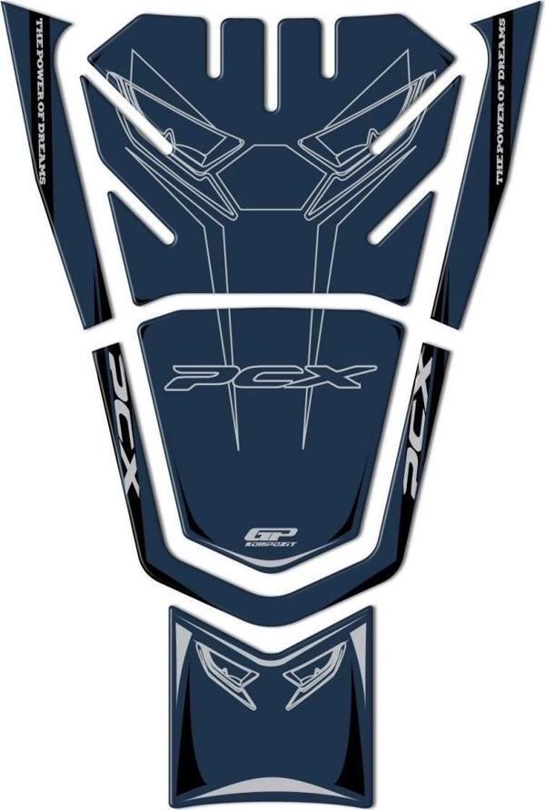 Gp Kompozit Tank Pad Set Mavi Honda Pcx 125 2021-2024 - Image 1