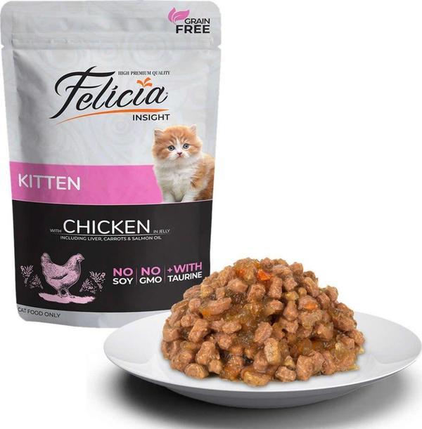 Tahılsız 85 gr Pouch Yavru Tavuklu Yaş Kedi Maması 12 Adet - Image 1