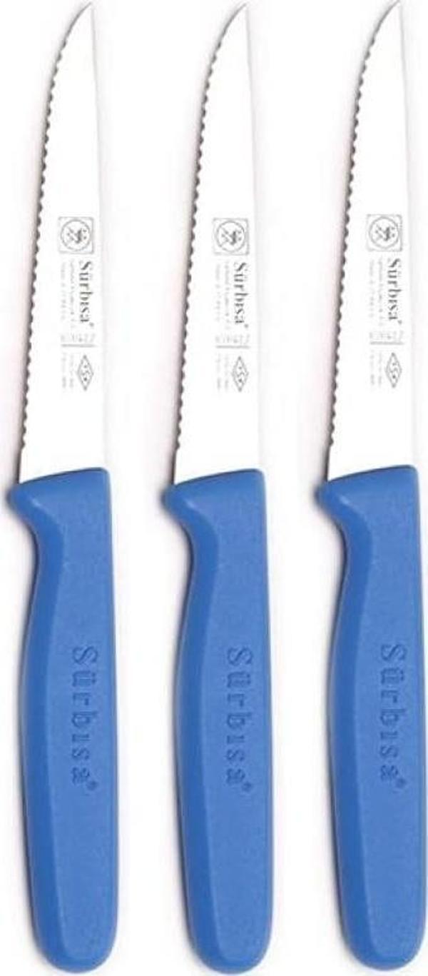 Sürbısa 3 Adet Sebze & Meyve Bıçağı Lazer Bilemeli Mavi 61004-LZ - Image 1
