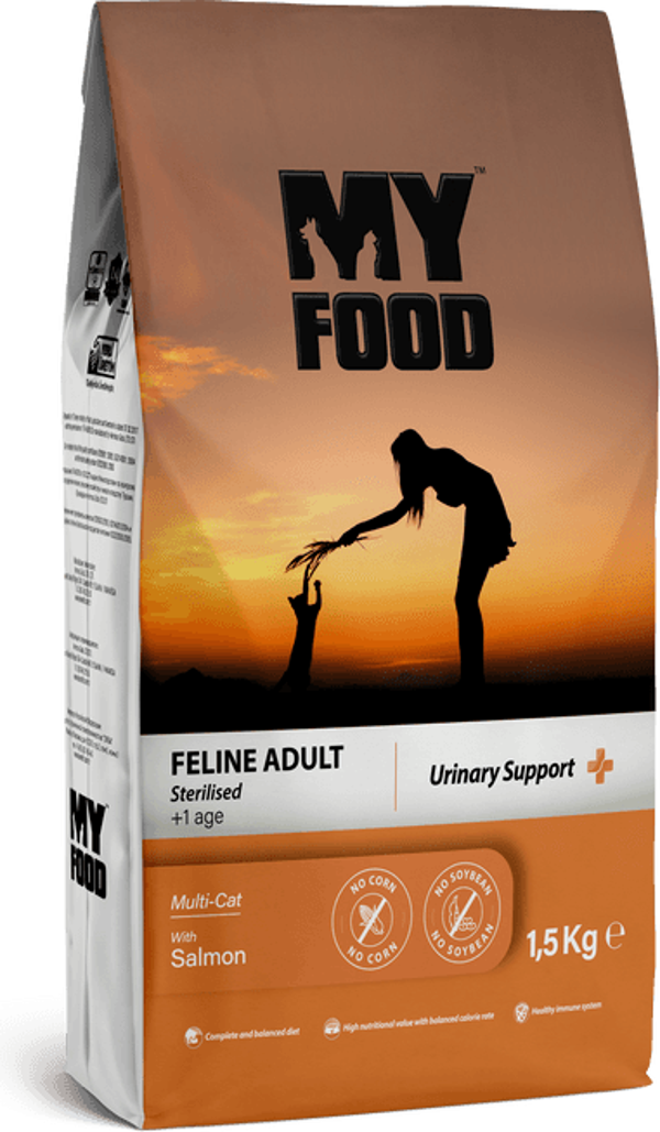MY FOOD KISIRLAŞTIRILMIŞ YETİŞKİN KEDİ MAMASI SOMONLU 1,5 KG - Image 1