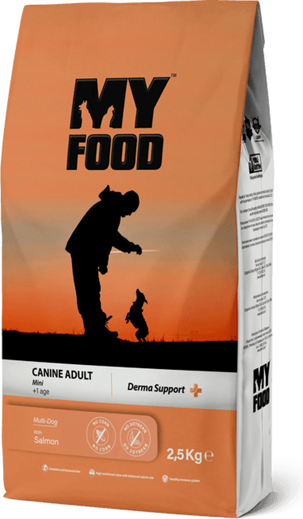 MY FOOD YETİŞKİN KÖPEK MİNİ IRK KURU MAMASI SOMONLU 2,5 KG - Image 1
