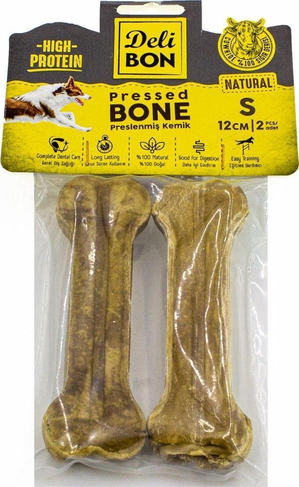 Delibon Deri Köpek Çiğneti Pres Kemik 2x12cm Natural - Image 1
