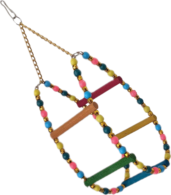 Markapet Renkli Boncuklu Ve Merdivenli Damla Kuş Salıncağı 9-24 cm - Image 1