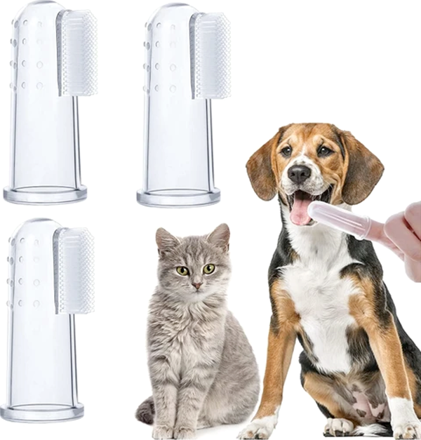 Markapet Kedi ve Köpek Parmak Diş Fırçası 5.5 cm Şeffaf - Image 1