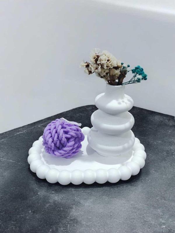 AYD  Bubble Sunum Tabağı Takılık Süslük Dekoratif  Spiral Vazo  Örgü Mum  %100 Soya Wax & Taş Tozu - Image 1