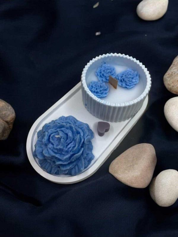 Ayd 3 Lü Mum&biblo Şakayık Doğal Soya Wax Ahşap Fitil Aydspecial Kokulu Mum&biblo - Image 1