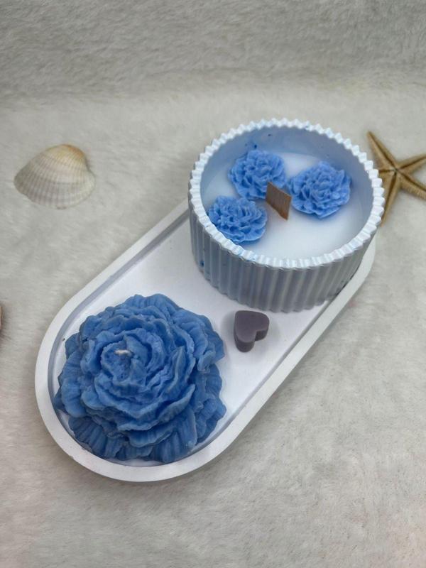 Ayd 3 Lü Mum&biblo Şakayık Doğal Soya Wax Ahşap Fitil Vanilya Kokulu Mum&biblo - Image 1