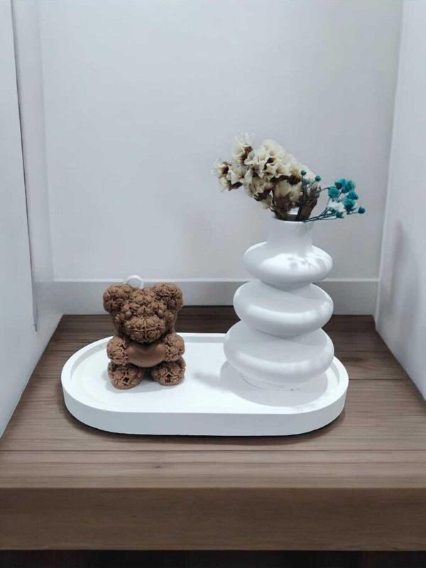 AYD Buuble  Sunum Tabağı Süslük Dekoratif  Vazo  Ayıcık  Mum  %100 Soya Wax & Taş Tozu - Image 1