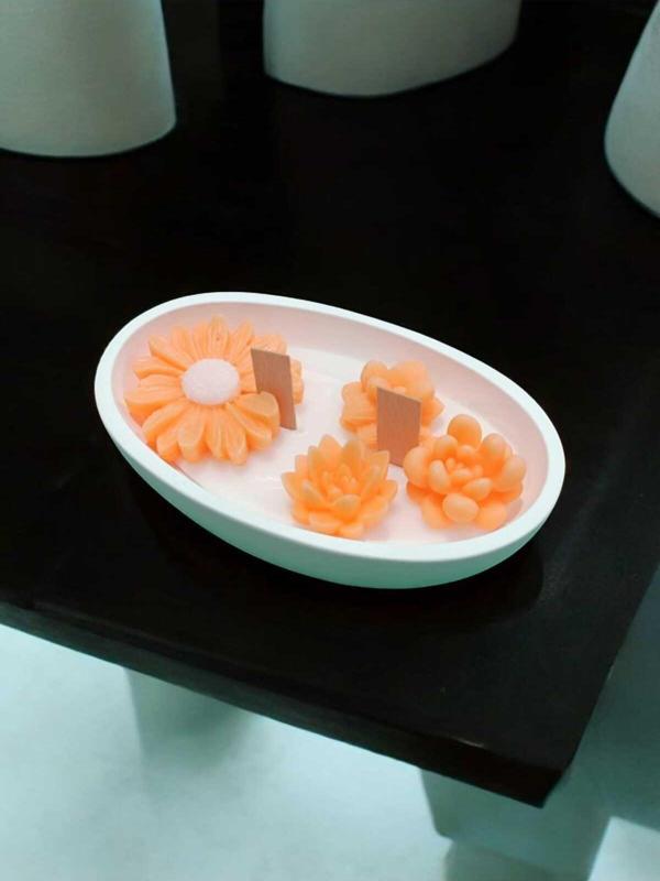 AYD- PAPATYA ÇİÇEK BAHÇESİ  AHŞAP FİTİL %100 DOĞAL KOKULU SOYA WAX MUM&BİBLO SET - Image 1