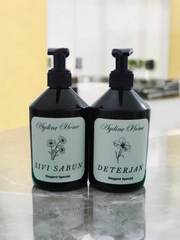 AYD Sıvı Sabun Bulaşık Deterjanı Etiketli Plastik Amber Şişe 500ml - Image 1