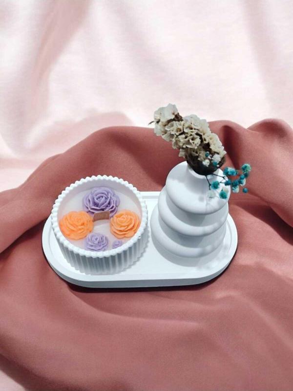 AYD Sunum Tabağı  Süslük Dekoratif  Vazo & Biblo Kokulu Mum&Şamdan  %100 Soya Wax & Taş Tozu - Image 1