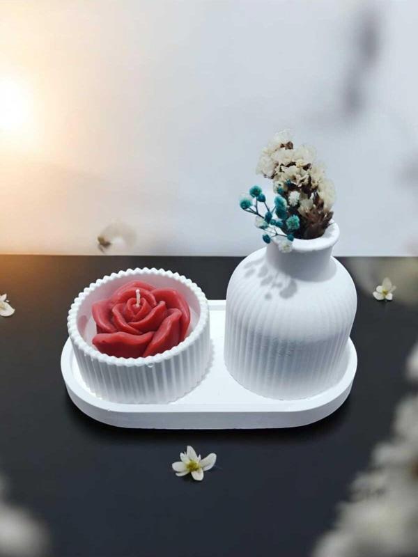 AYD Sunum Tabağı Takılık Süslük Dekoratif  Vazo & Biblo Kokulu Mum&Şamdan  %100 Soya Wax & Taş Tozu - Image 1