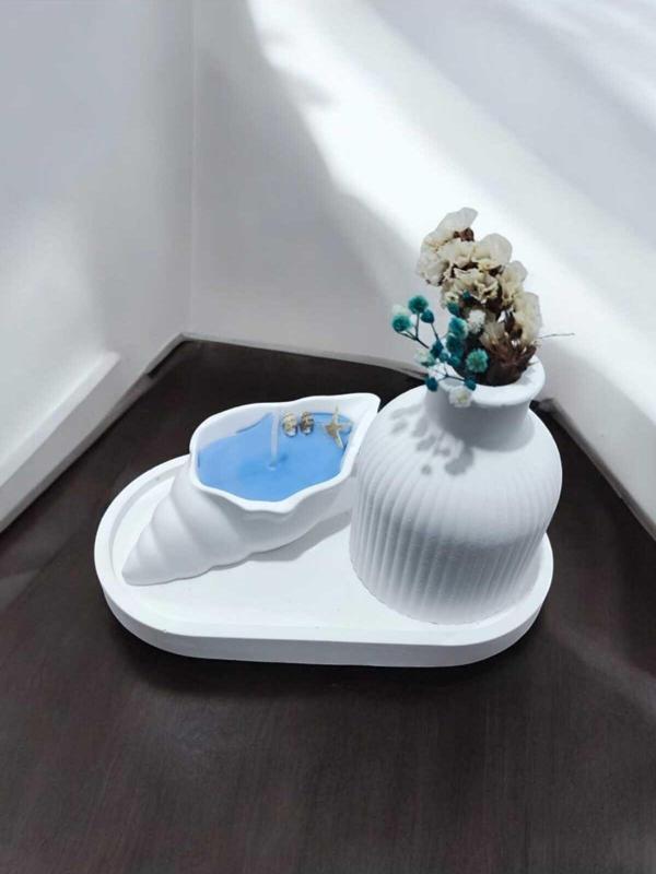 AYD Sunum Tabağı Takılık Süslük Dekoratif  Vazo & Biblo Kokulu Mum&Şamdan  %100 Soya Wax & Taş Tozu - Image 1