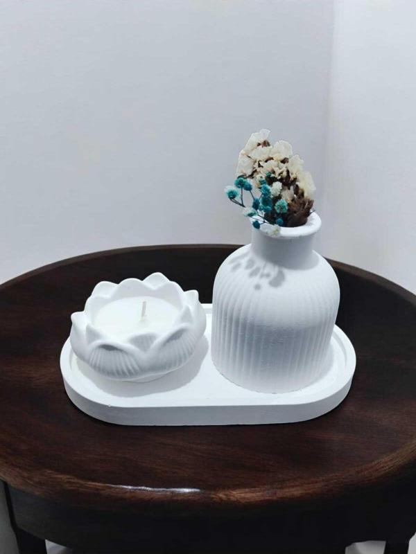 AYD Sunum Tabağı Takılık Süslük Dekoratif  Vazo & Biblo Kokulu Mum&Şamdan  %100 Soya Wax & Taş Tozu - Image 1