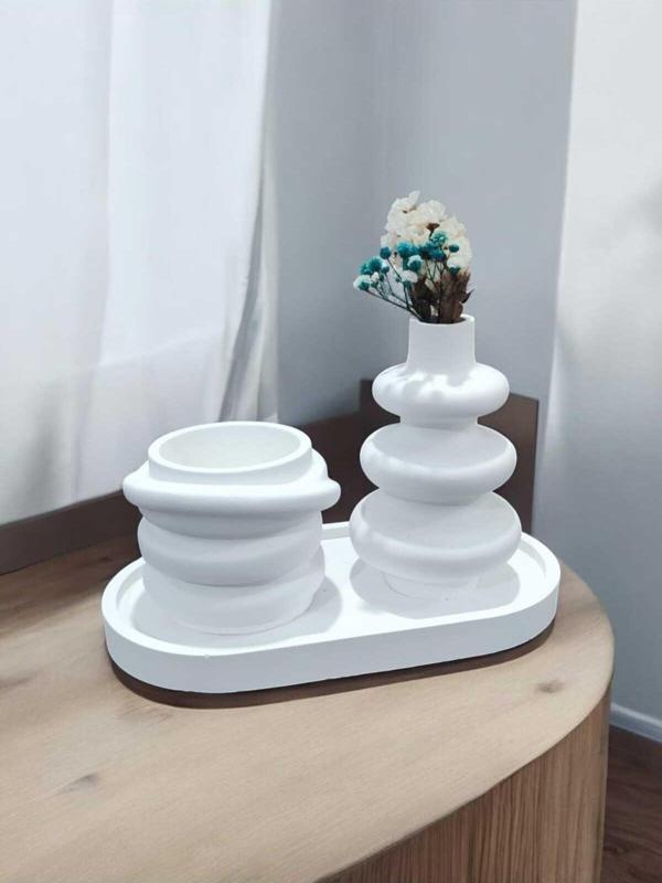 AYD Sunum Tabağı Takılık Süslük Dekoratif  Vazo & Biblo Kokulu Mum&Şamdan  %100 Soya Wax & Taş Tozu - Image 1
