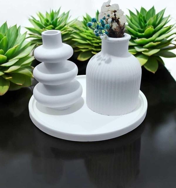 AYD Sunum Tabağı Takılık Süslük Dekoratif  Vazo & Biblo Kokulu Mum&Şamdan  %100 Soya Wax & Taş Tozu - Image 1