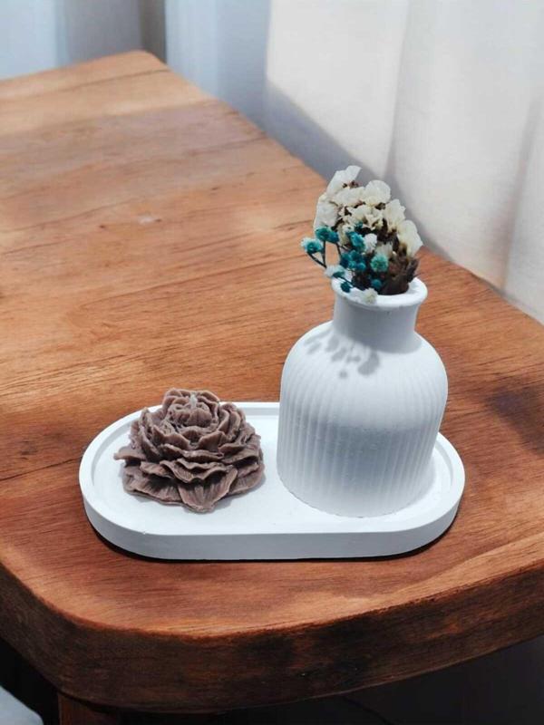 AYD Sunum Tabağı Takılık Süslük Dekoratif  Vazo & Biblo Kokulu Mum&Şamdan  %100 Soya Wax & Taş Tozu - Image 1