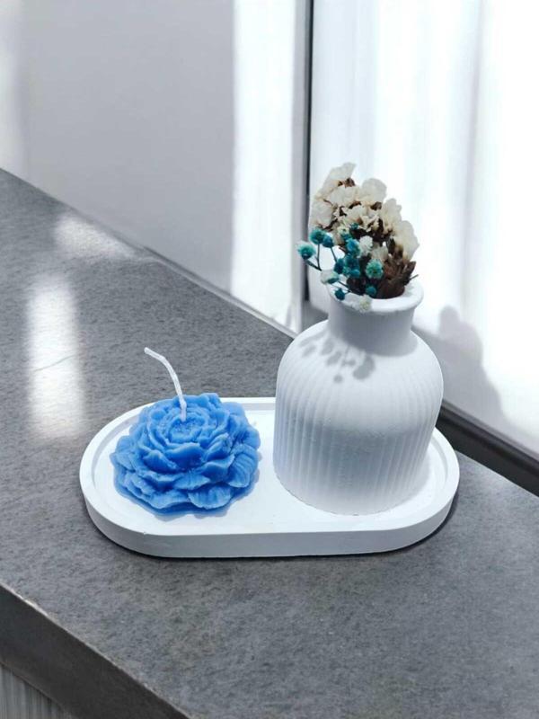 AYD Sunum Tabağı Takılık Süslük Dekoratif  Vazo & Biblo Kokulu Mum&Şamdan  %100 Soya Wax & Taş Tozu - Image 1