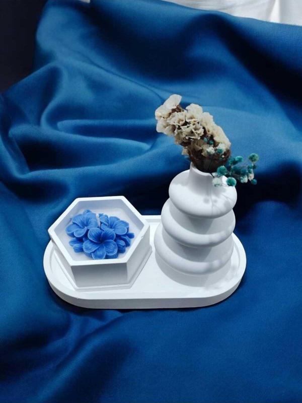 AYD Sunum Tabağı Takılık Süslük Dekoratif  Vazo & Biblo Kokulu Mum&Şamdan  %100 Soya Wax & Taş Tozu - Image 1