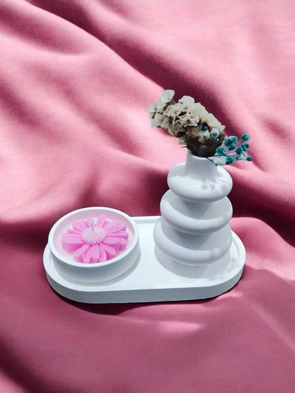 AYD Sunum Tabağı Takılık Süslük Dekoratif  Vazo & Biblo Kokulu Mum&Şamdan  %100 Soya Wax & Taş Tozu - Image 1