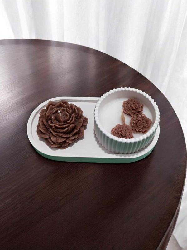 Kahverengi Şakayık Doğal Soya Wax Ahşap Fitilli Çilek Kokulu Mum&biblo - Image 1