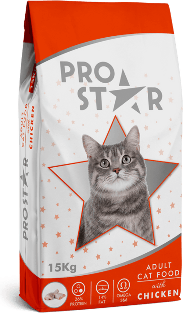 PROSTAR YETİŞKİN KEDİ KURU MAMASI TAVUKLU 15 KG - Image 1