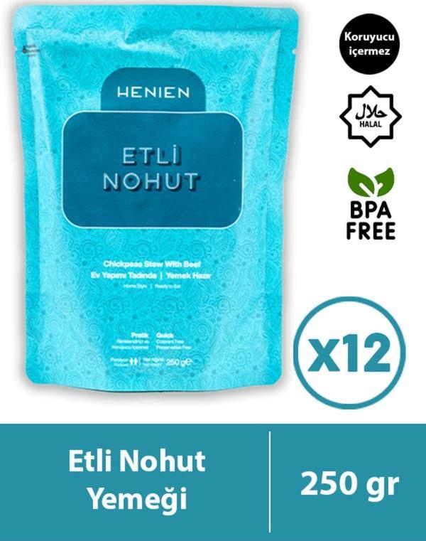 Henıen 12'li Hazır Etli Nohut Yemeği - Pratik Hazır Yemek - Image 1