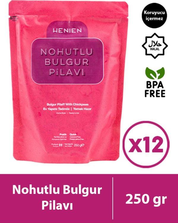 Henıen 12'li Hazır Nohutlu Bulgur Pilavı - Pratik Hazır Yemek - Image 1