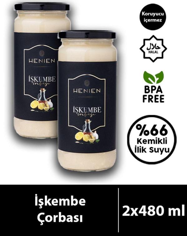 Henıen 2 Adet Hazır İşkembe Çorbası 480 Ml X 2 - Henıen Gurme Lezzetler Serisi - Image 1