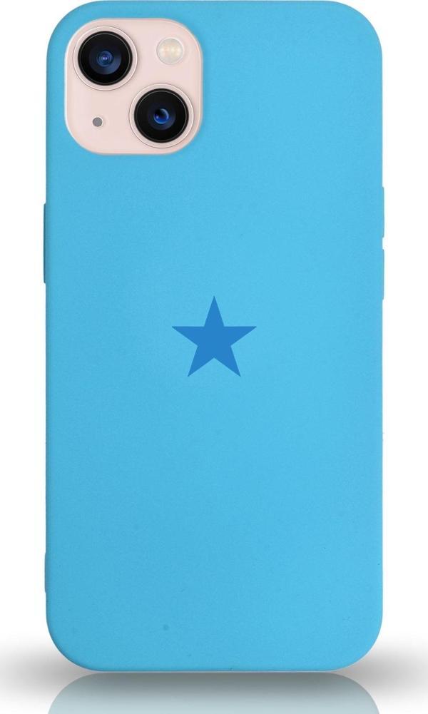 Kılıfmania Apple iPhone 13 Kapak Yıldız Logolu İçi Kadife Lansman Silikon Kılıf - Açık Mavi - Image 1