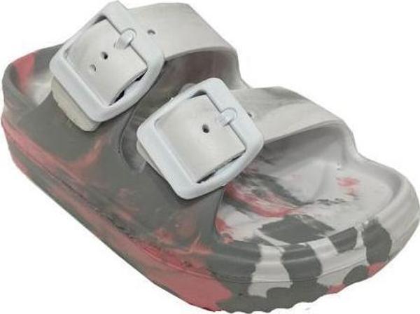 Ayfox 1006-24 Suya Dayanıklı Kız Çocuk Terlik 26-30 Gri Beyaz Pembe - Image 1