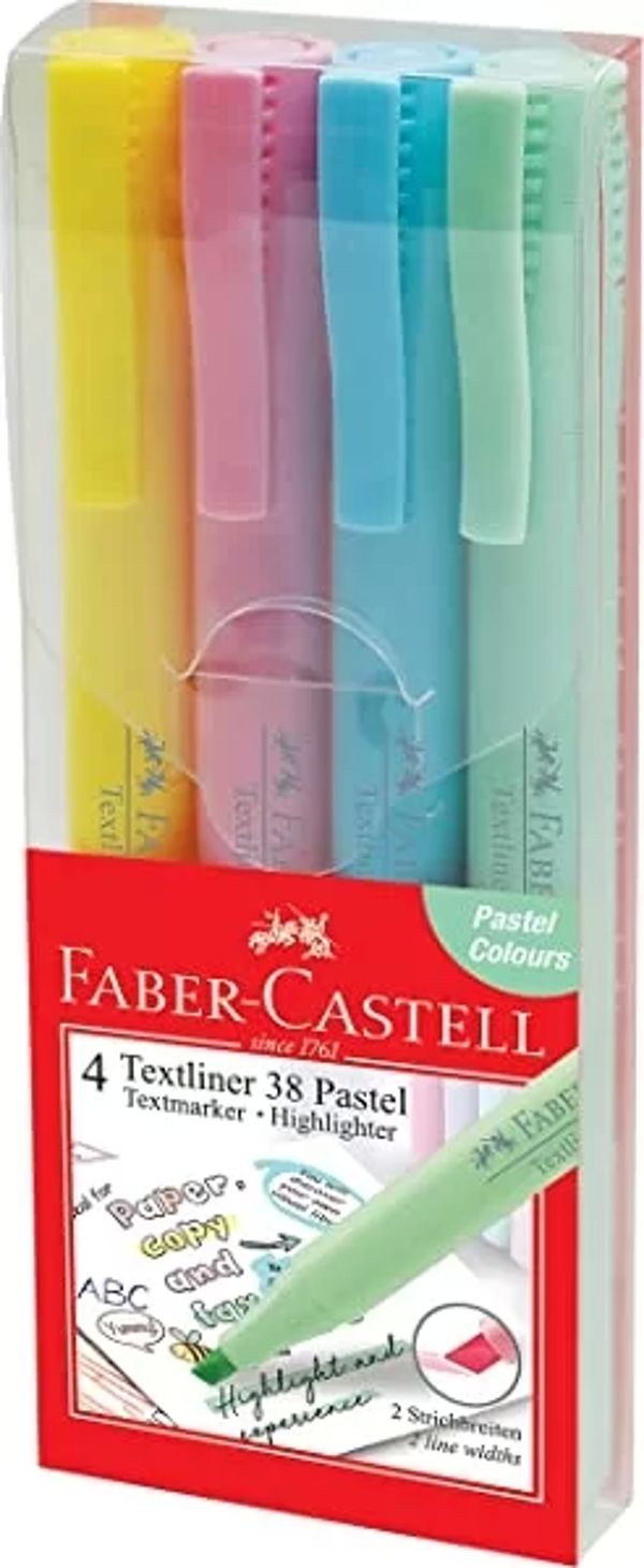 FABER-CASTELL FOSFORLU KALEM 38 PASTEL 4 RENK (158116) - Image 1