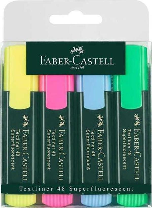Faber-Castell Fosforlu Kalem 4'lü Poşet - Image 1