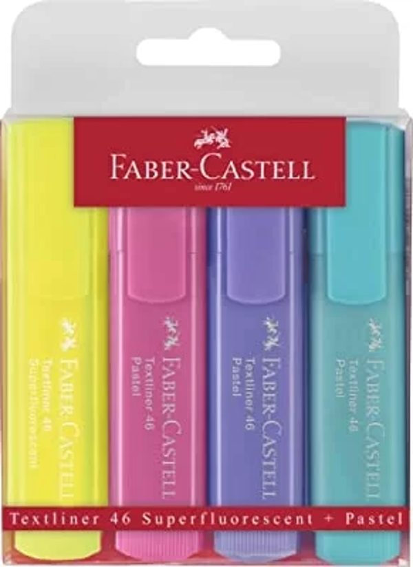 FABER-CASTELL FOSFORLU KALEM SETİ 4 PASTEL RENK (154610) - Image 1
