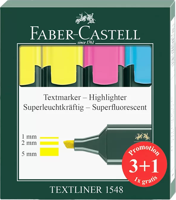 FABER-CASTELL FOSFORLU KALEM SETİ 4 RENK (154804) - Image 1
