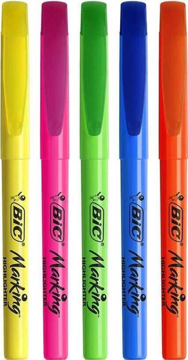 Bic Marking Fosforlu Kalem Highlighter Karışık Renk 5'li - Image 1