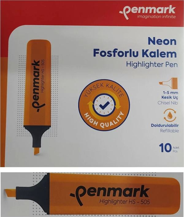 Penmark Fosforlu Kalem Neon Turuncu Renk (10 Adet) - Image 1