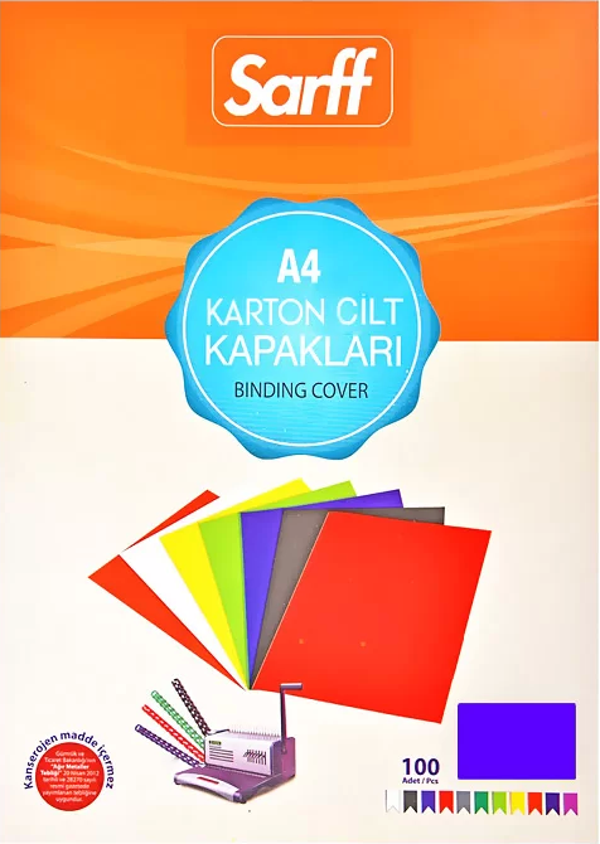 SARFF KARTON CİLT KAPAĞI A4 MAVİ 100LÜ (15201041) - Image 1