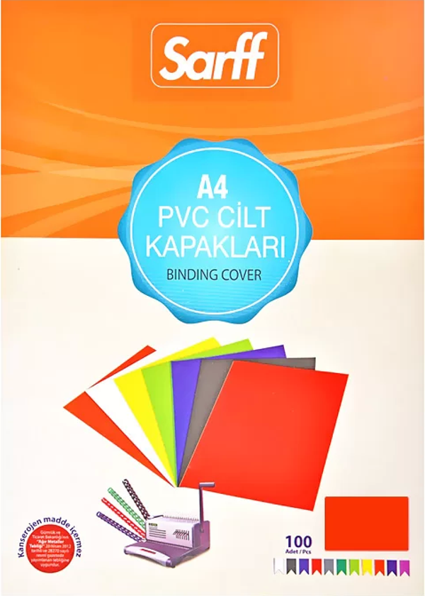 SARFF PVC CİLT KAPAĞI A4 160mic KIRMIZI 100LÜ (15201015) - Image 1