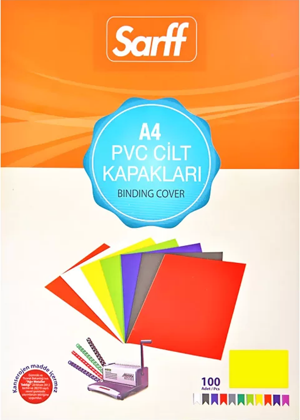 SARFF PVC CİLT KAPAĞI A4 160mic SARI 100LÜ (15201017) - Image 1