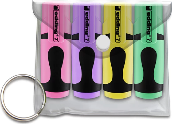 Edding Mini Pastel Fosforlu Kalem 4 lü Poşet - Image 1