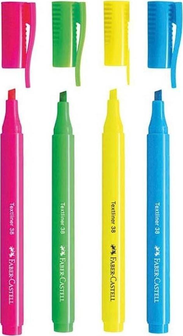 Faber Castell Fosforlu Kalem 38 Neon 4’lü 2022 - Image 1