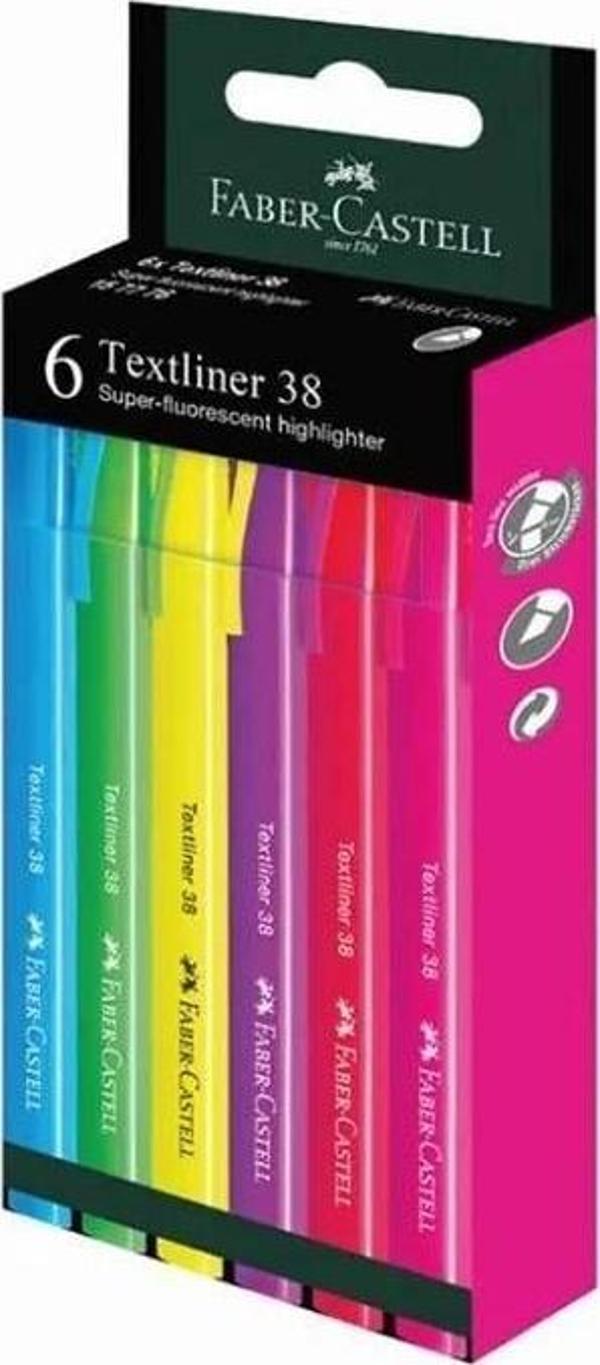 Faber Castell Fosforlu Kalem 38 Neon 6x 2022 - Image 1