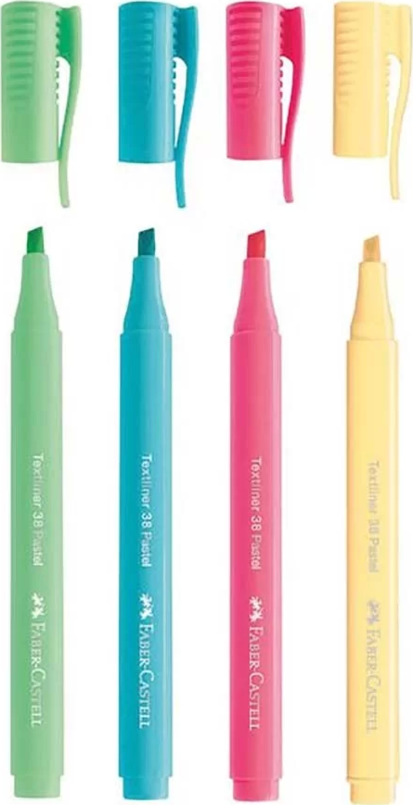 Faber Castell Fosforlu Kalem 38 Pastel 4’lü 2022 - Image 1