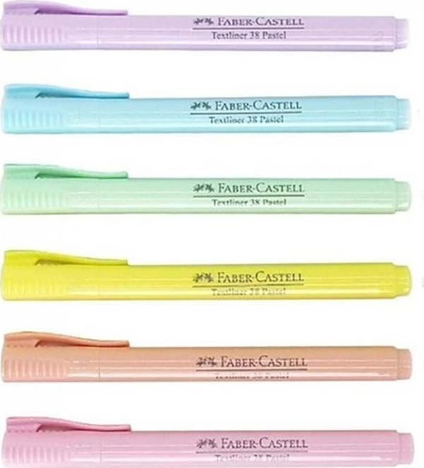Faber Castell Fosforlu Kalem 38 Pastel 6’lı 2022 - Image 1