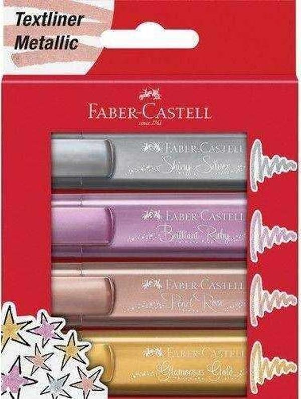 Faber Castell Fosforlu Kalem 46 Metalik 4'lü Karton - Image 1