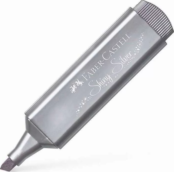 Faber Castell Fosforlu Kalem 46 Metalik Gümüş Shinny Silver - Image 1